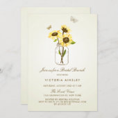 Vintage Sunflowers on Mason Jar Bridal Brunch Invitation (Front/Back)