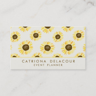Vintage Sunflowers Pattern Business Card
