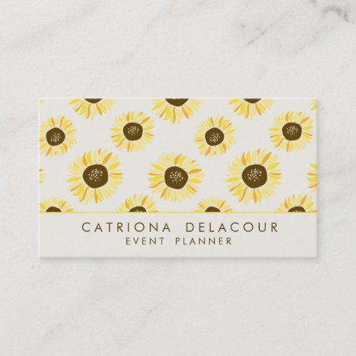 Vintage Sunflowers Pattern Business Card