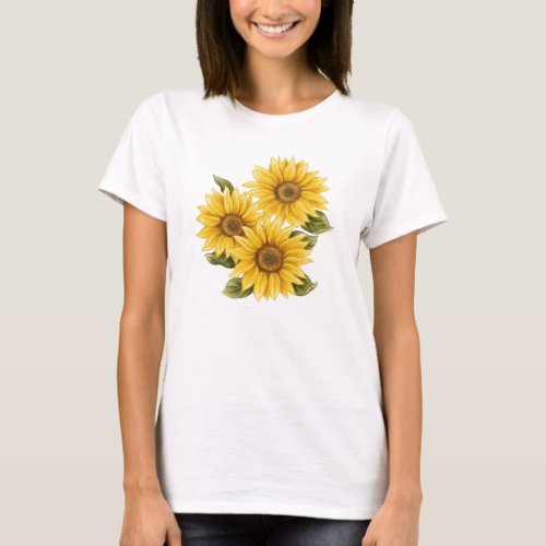 Vintage Sunflowers T_Shirt