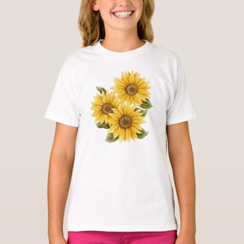 Vintage Sunflowers T_Shirt