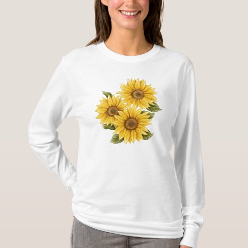 Vintage Sunflowers T_Shirt