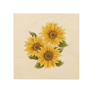 Vintage Sunflowers  Wood Wall Art