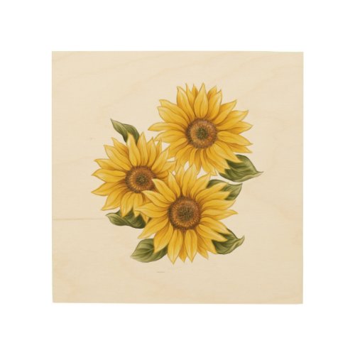 Vintage Sunflowers  Wood Wall Art