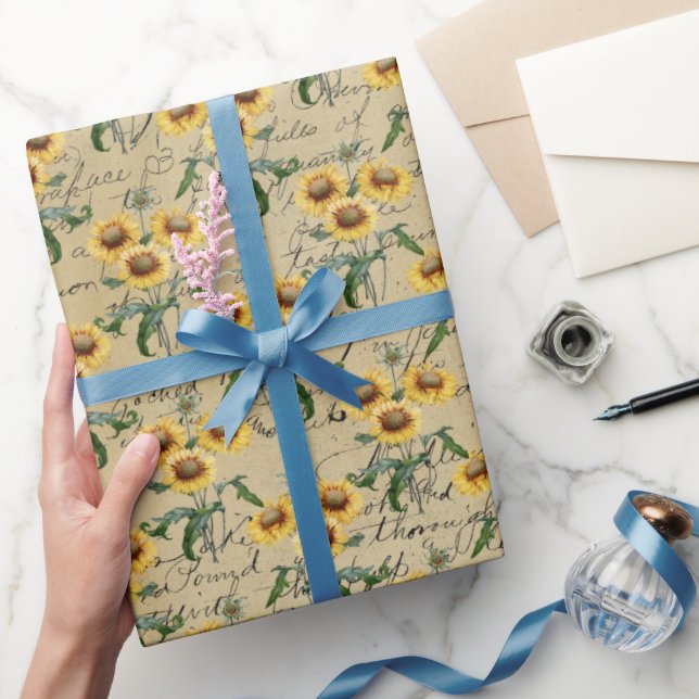 Vintage Sunflowers  Wrapping Paper (Gifting)