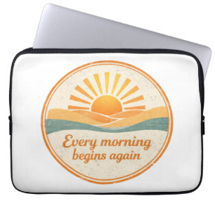 Vintage Sunrise Motivation Art Laptop Sleeve