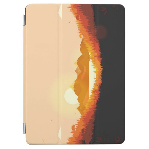 Vintage Sunrise Ocean Mountains iPad Air Cover
