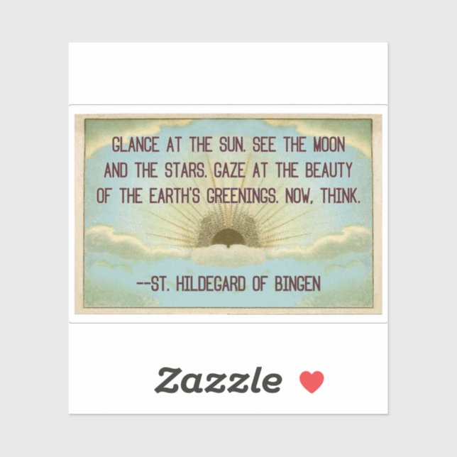 Vintage sunrise postcard St. Hildegard of Bingen Sticker (Sheet)