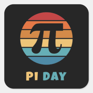 Vintage Sunset 3.14 Happy Pi Day Square Sticker