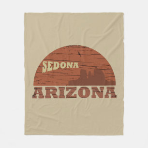 Vintage sunset Arizona Sedona Fleece Blanket