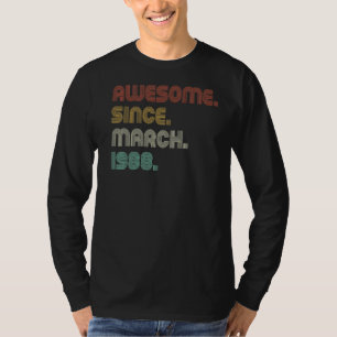 Vintage Sunset Awesome Since March 1988 B Day Part T-Shirt