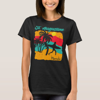 Vintage Sunset Beach Surfing St Augustine Florida T-Shirt