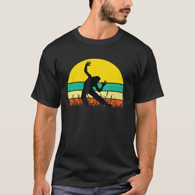 Vintage Sunset Capoeira Silhouette Retro T-Shirt (Front)