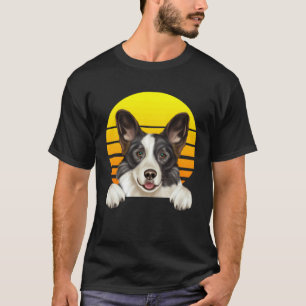 Vintage Sunset Cardigan Welsh Corgi Dog T-Shirt