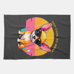 Vintage Sunset Chihuahua Kitchen Towel