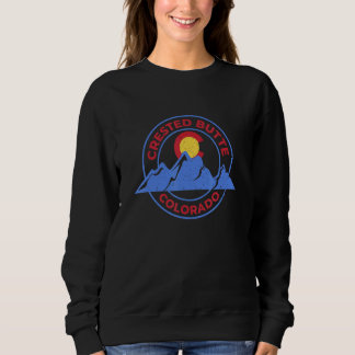 Vintage Sunset Colorado Symbol Crested Butte Mount Sweatshirt