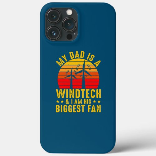 Vintage Sunset Dad Windtech Wind Turbine iPhone 13 Pro Max Case