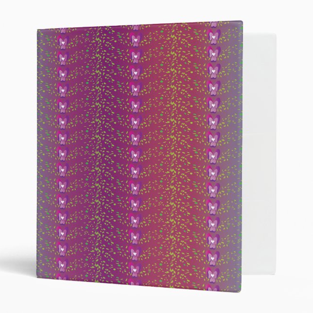 Vintage Sunset Floral Violets wallpaper pattern Binder (Front/Inside)