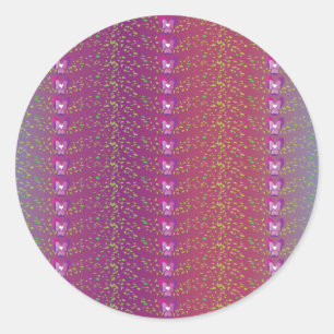 Vintage Sunset Floral Violets wallpaper pattern Classic Round Sticker