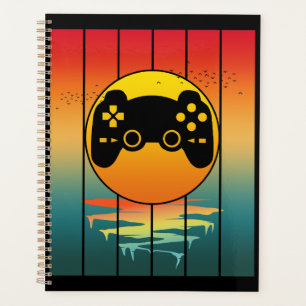 Vintage Sunset Gamer Gaming Computer Game Planner