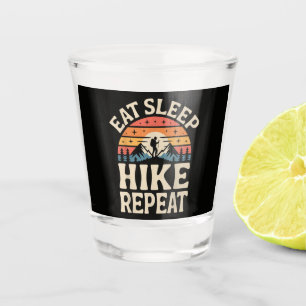Vintage Sunset Hiking - Mountain Adventure Shot Glass