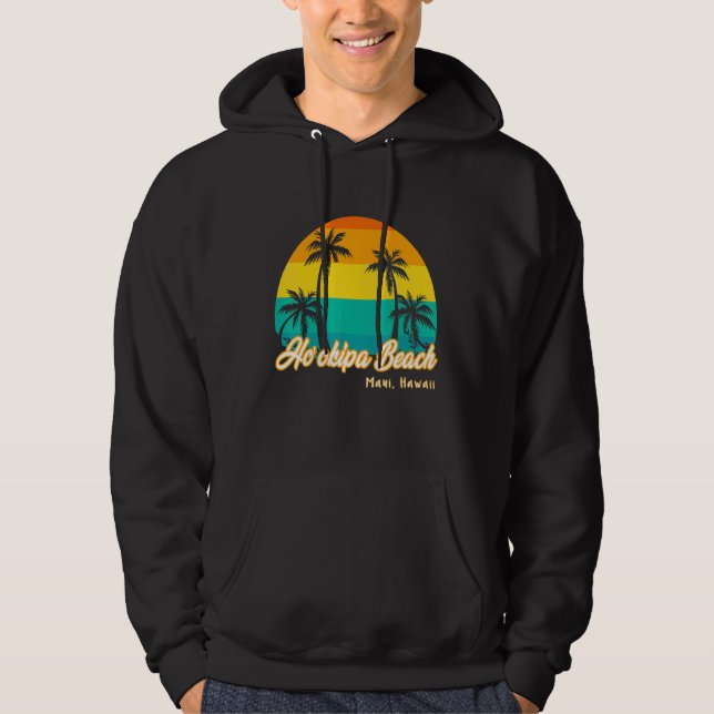 Vintage Sunset Ho'okipa Beach Hawaii Summer Vacati Hoodie (Front)