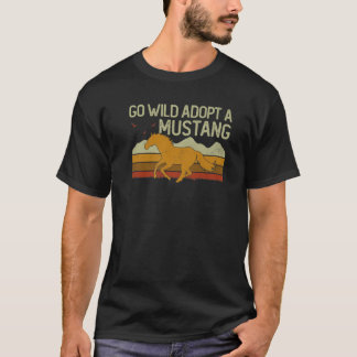 Vintage Sunset Horse Wild Mustang Go Wild Adopt A T-Shirt