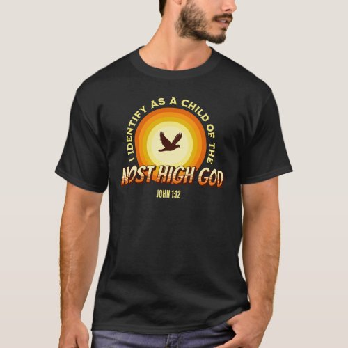 Vintage Sunset I IDENTIFY AS CHILD MOST HIGH GOD T_Shirt