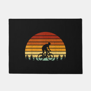 Vintage Sunset Mountain Biking Gift For Mountain B Doormat
