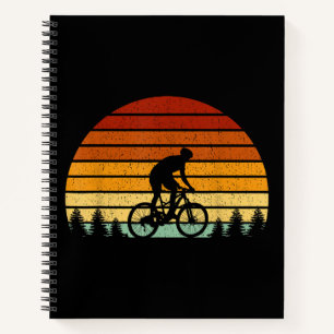 Vintage Sunset Mountain Biking Gift For Mountain B Notebook