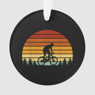 Vintage Sunset Mountain Biking Gift For Mountain B Ornament
