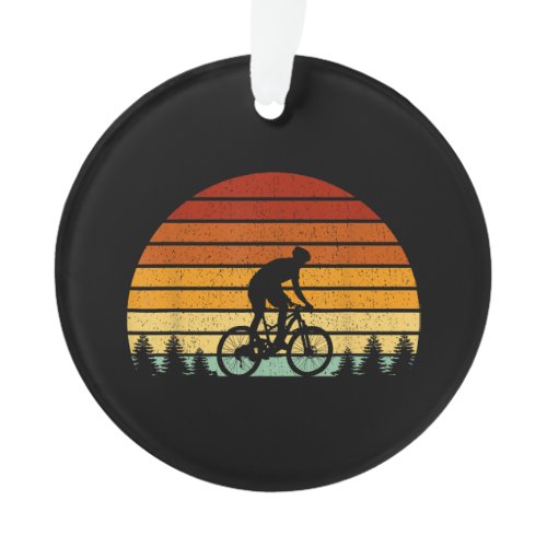 Vintage Sunset Mountain Biking Gift For Mountain B Ornament