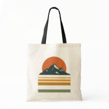 Vintage Sunset Mountain Tote Bag