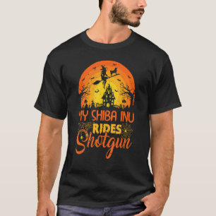 Vintage Sunset My Shiba Inu Dog Ride Shotgun Hallo T-Shirt