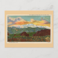 Vintage Sunset over Pikes Peak, Colorado Springs
