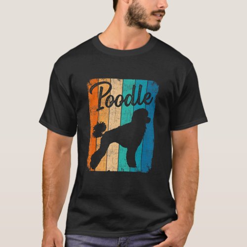 Vintage Sunset Poodle Dog Pet  Dog Owner T-Shirt