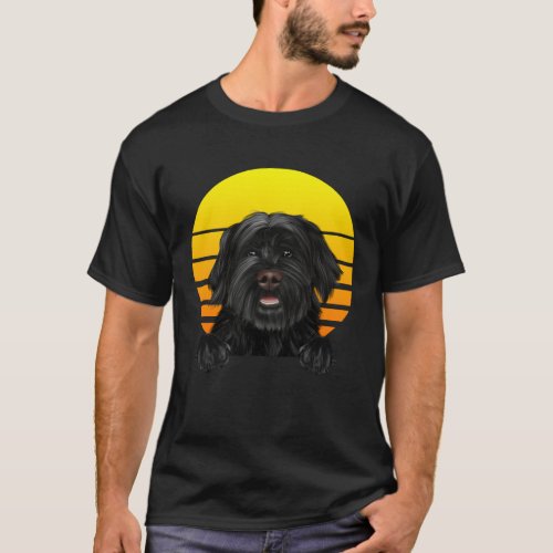 Vintage Sunset Portuguese Water Dog Dog  T_Shirt