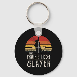 Vintage Sunset Prairie Dog Hunting Prairie Dog Sla Keychain