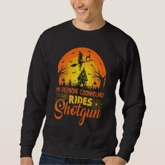 Vintage Sunset Redbone Coonhound Dog Ride Shotgun Sweatshirt