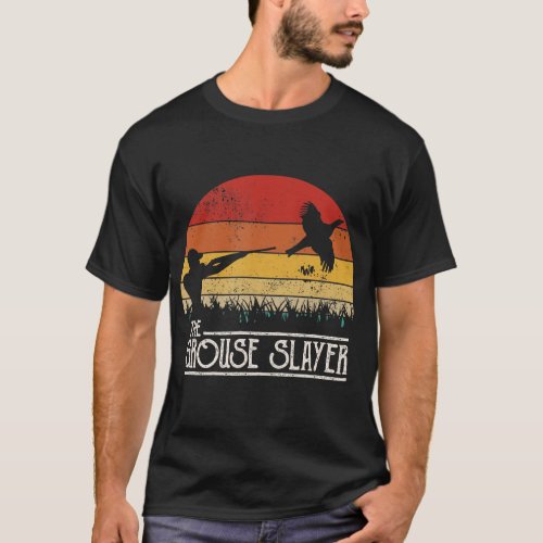 Vintage Sunset Retro Style Grouse Hunting Grouse T_Shirt