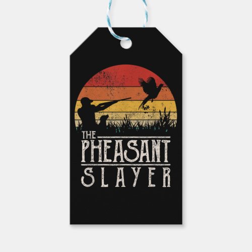 Vintage Sunset Retro Style Pheasant Hunting Gift Tags