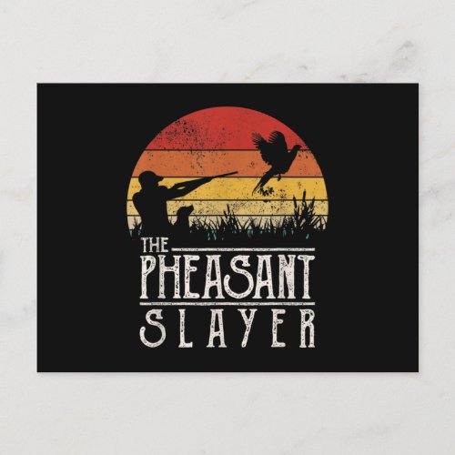 Vintage Sunset Retro Style Pheasant Hunting Invitation Postcard