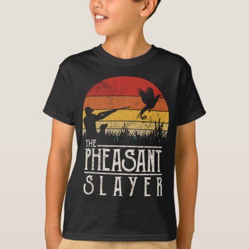 Vintage Sunset Retro Style Pheasant Hunting Pheasa T_Shirt