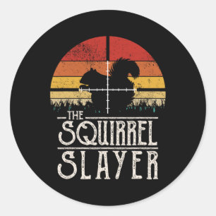 Vintage Sunset Retro Style Squirrel Hunting Squirr Classic Round Sticker