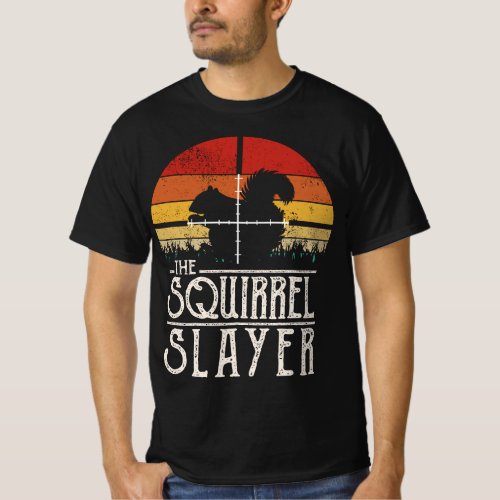 Vintage Sunset Retro Style Squirrel Hunting Squirr T_Shirt