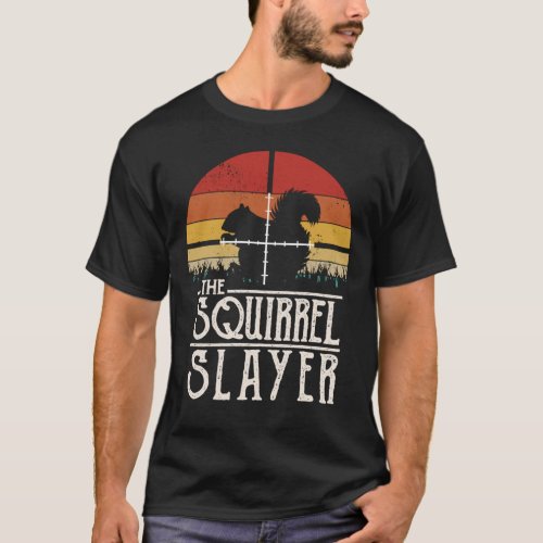 Vintage Sunset Retro Style Squirrel Hunting Squirr T_Shirt
