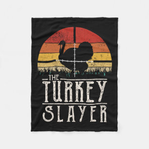 Vintage Sunset Retro Style Turkey Hunting Turkey S Fleece Blanket