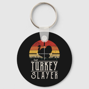 Vintage Sunset Retro Style Turkey Hunting Turkey S Keychain