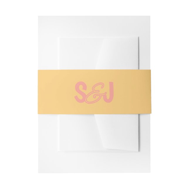 Vintage Sunset Retro Wedding Invitation Belly Band (Front Example)