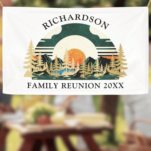 Vintage Sunset Road Trip Custom Family Reunion Banner